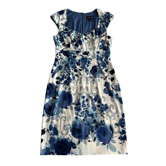 Connected Sheath Floral Knee Length Dress Size 8 Watercolor Print Classy Chic - Picture 1 of 8